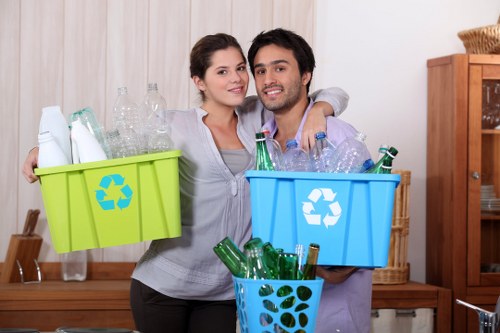 Professional waste clearance team at a construction site